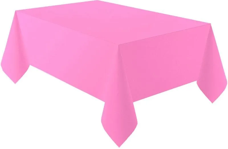 Bubblegum Pink Plastic Party Table Cover