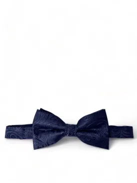 Classic Navy Blue Paisley Bow Tie