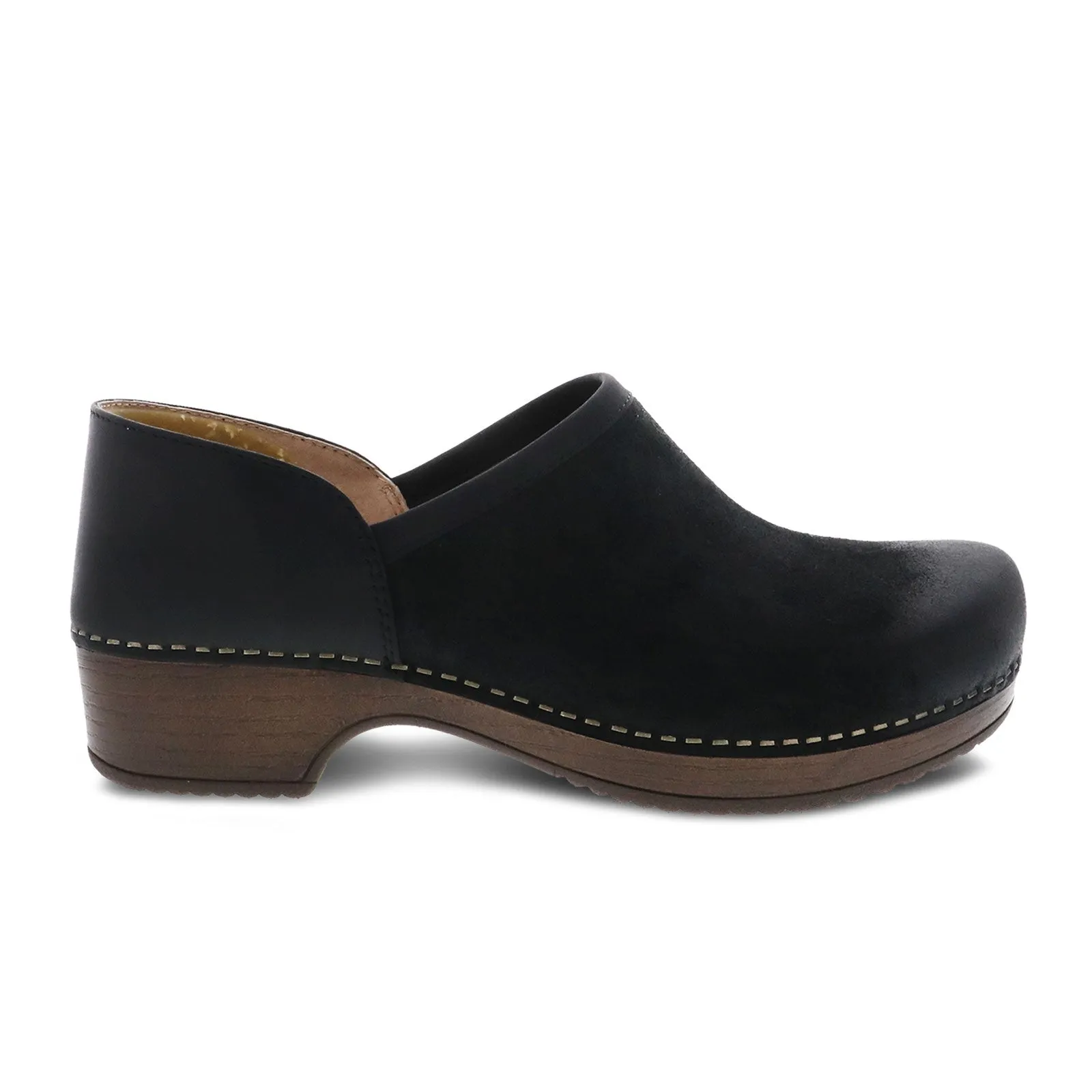 Dansko Brenna Clog (Women) - Black Burnished Suede