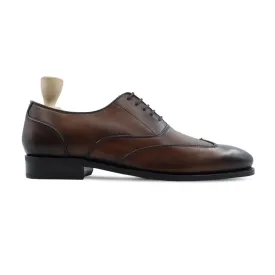 Dubnix - Men's Wooden Brown Calf Leather Oxford Shoe