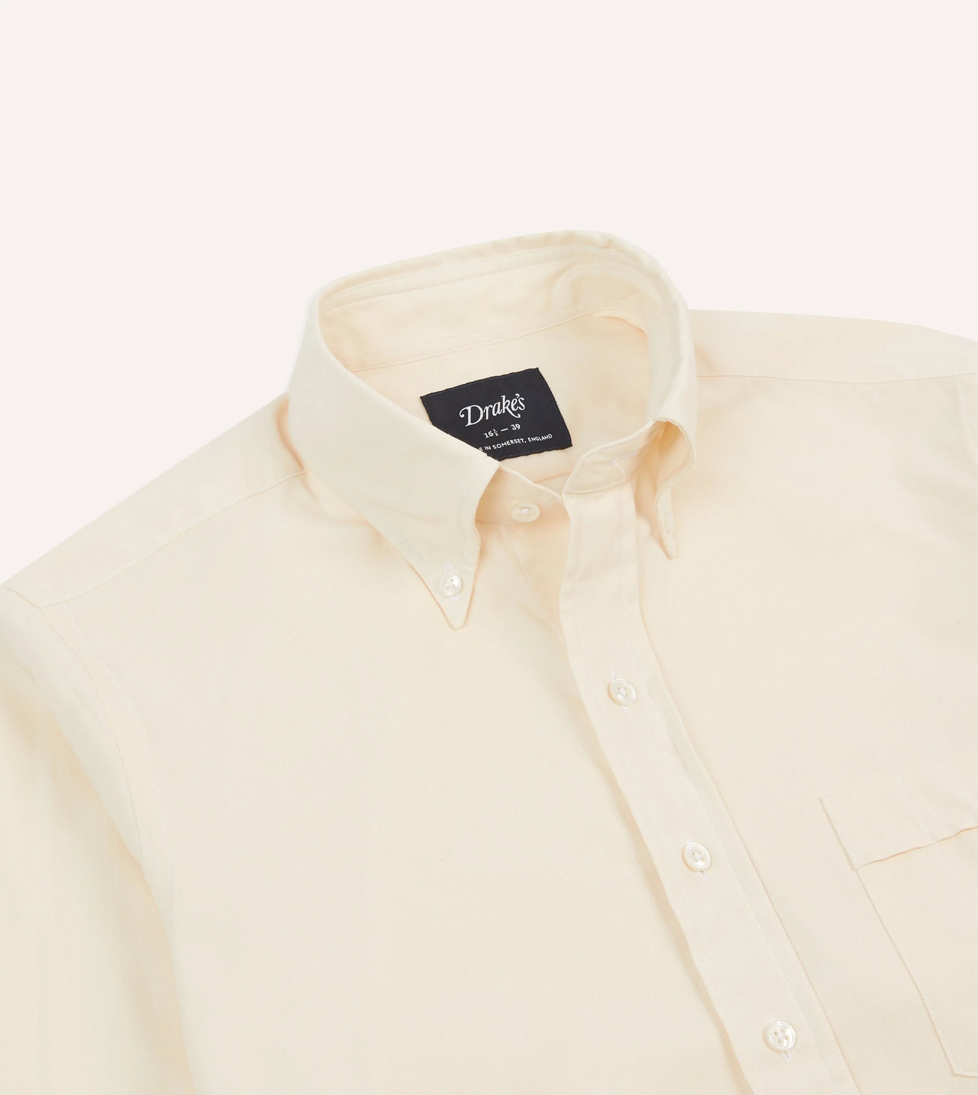 Ecru Pinpoint Oxford Cotton Cloth Button-Down Shirt