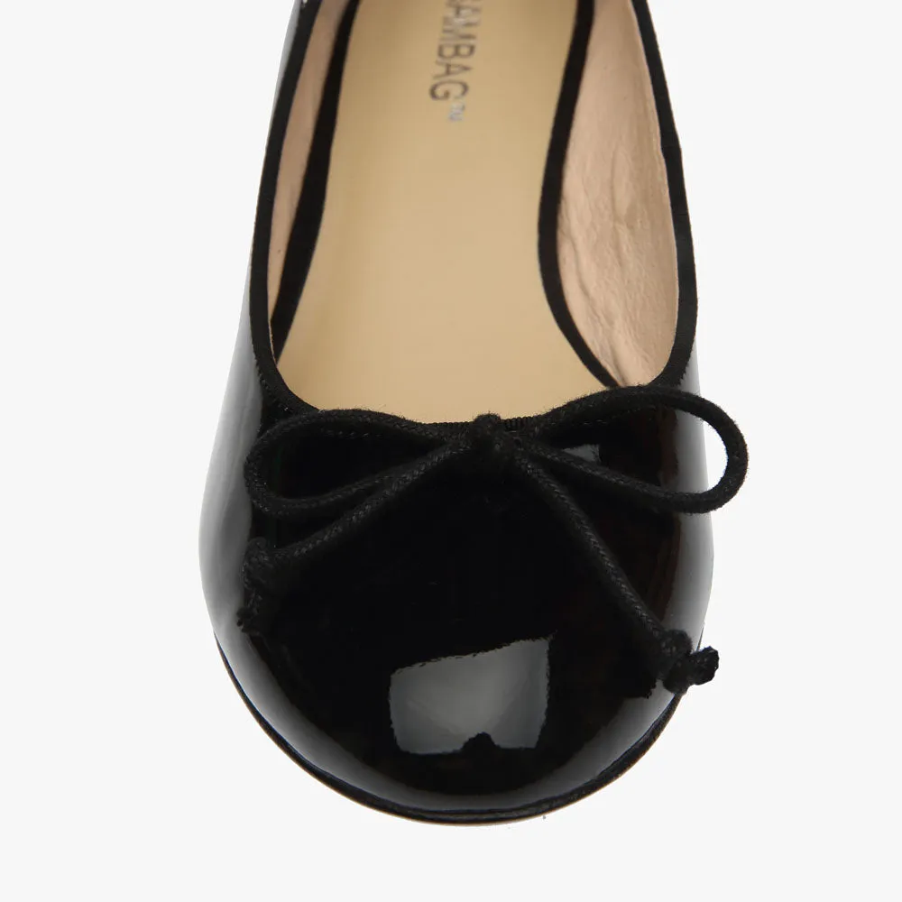 Gloria Black patent Heel Ballet