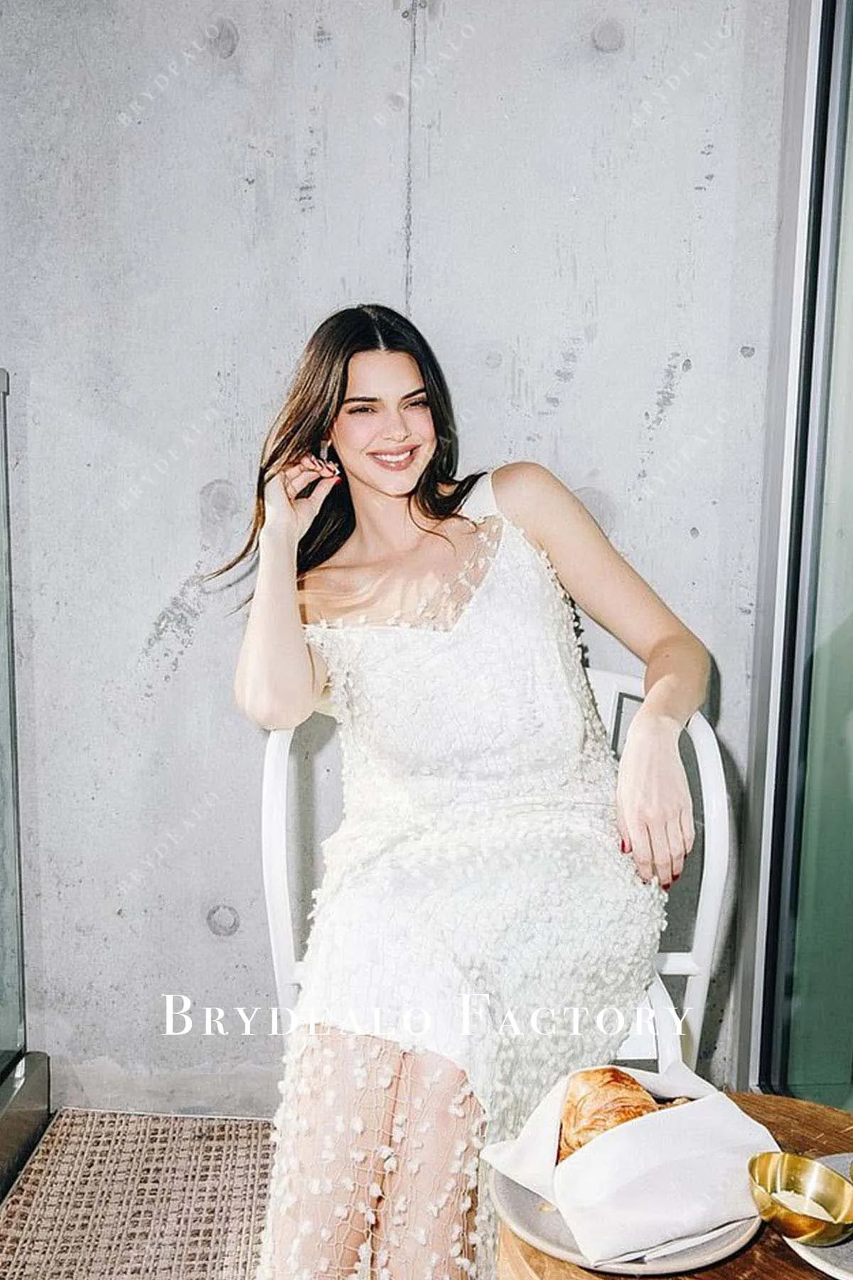 Kendall Jenner Lace Ankle Length 2023 FWRD Campaign Dress