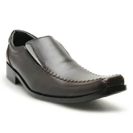 Leather Shoes City Oxford Executive Flat Thread Dark Brown