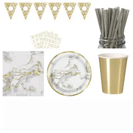 Marble Party Essentials For 8 - SAVE 30%