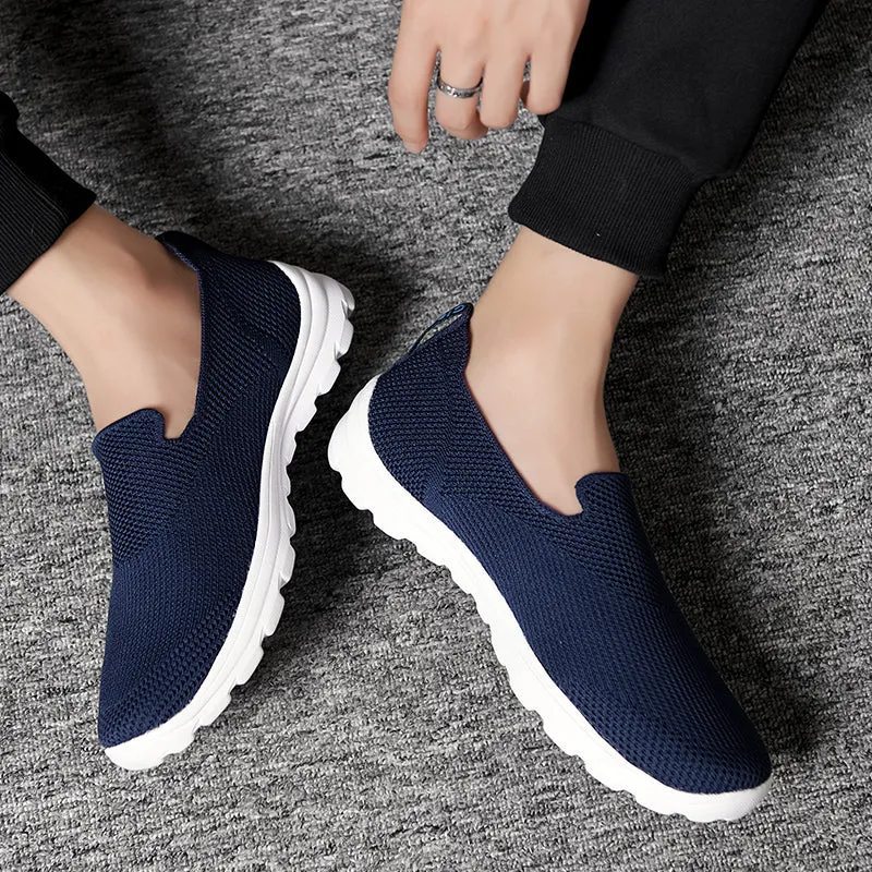 Men's Athletic Walking Shoes  Lightweight Casual Knit Slip on Sneakers