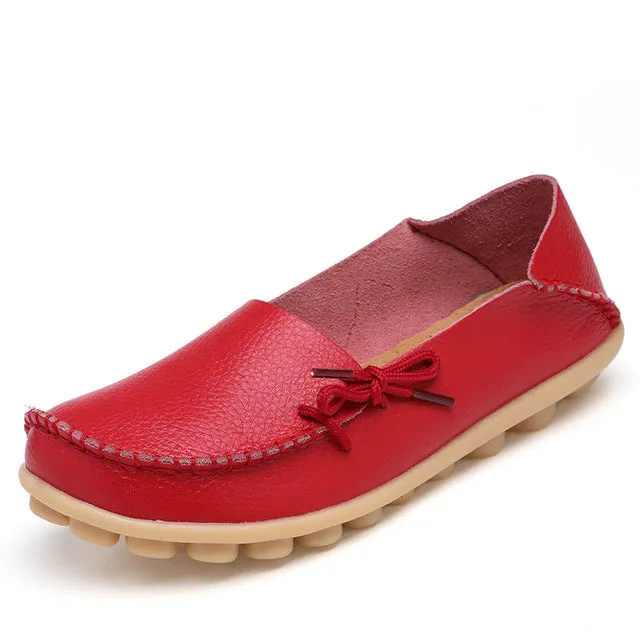 New Hot 20 Colors Natural Leather Women Flats Casual Moccasins Driving Loafers Women's Shoes Fashion Comfortable Shoes Woman