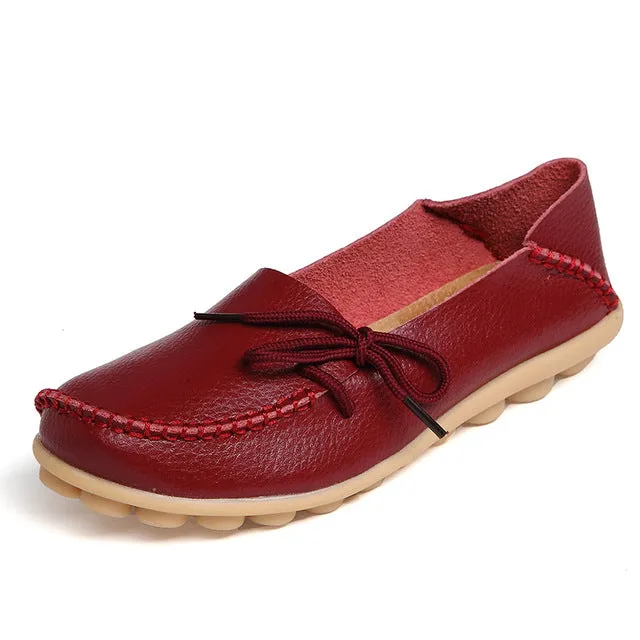 New Hot 20 Colors Natural Leather Women Flats Casual Moccasins Driving Loafers Women's Shoes Fashion Comfortable Shoes Woman