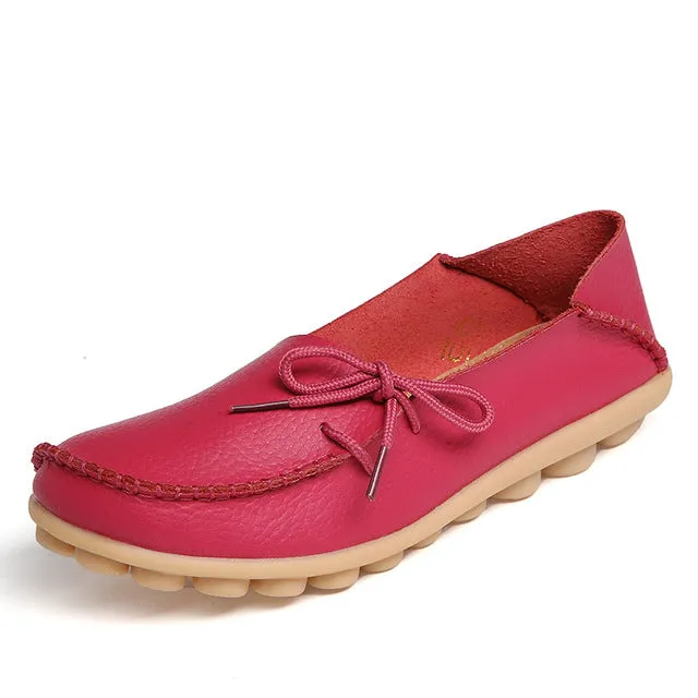 New Hot 20 Colors Natural Leather Women Flats Casual Moccasins Driving Loafers Women's Shoes Fashion Comfortable Shoes Woman