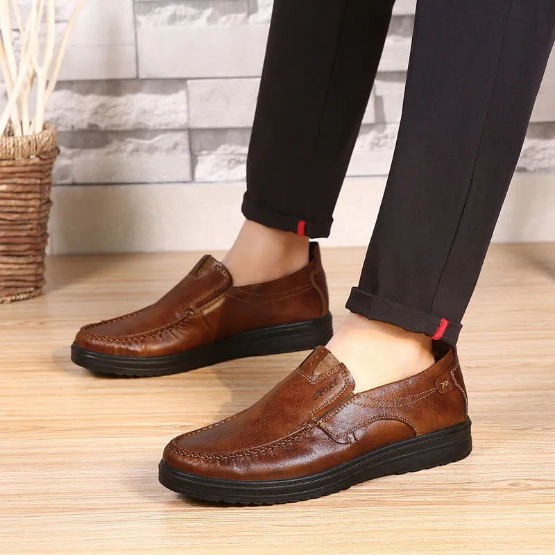 OCW Orthopedic Men Shoes Leather Breathable Moccasins Soft Low-top Loafers