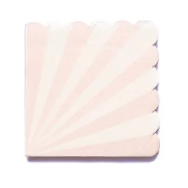 Pale Pink Striped Napkins (16 pack)