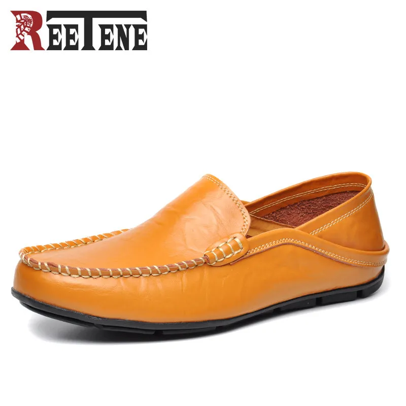 Plus Size 45 46 Genuine Leather Men Loafers Autumn Comfortable Casual Shoes Men, Fashion Men Shoes Driving Flats Shoes