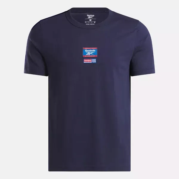 REEBOK MEN'S IDENTITY BADGE NAVY TEE