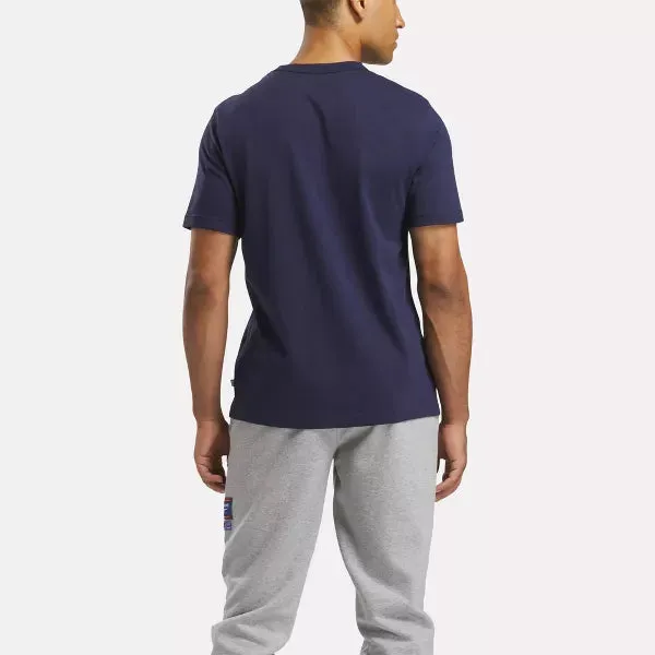 REEBOK MEN'S IDENTITY BADGE NAVY TEE