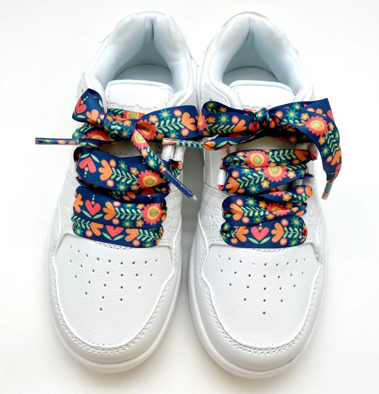 Satin Shoelaces boho floral print ideal for hip hop dance, dance team, sneaker junkie, cheerleading, wedding, prom in 36" and 44" lengths