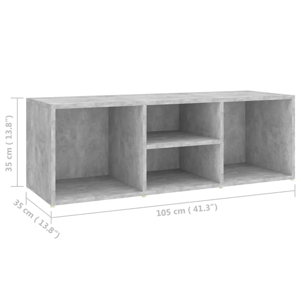 Shoe Storage Bench Concrete Grey 105x35x35 cm Chipboard