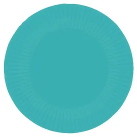 Teal Blue Large Paper Party Plates x 8