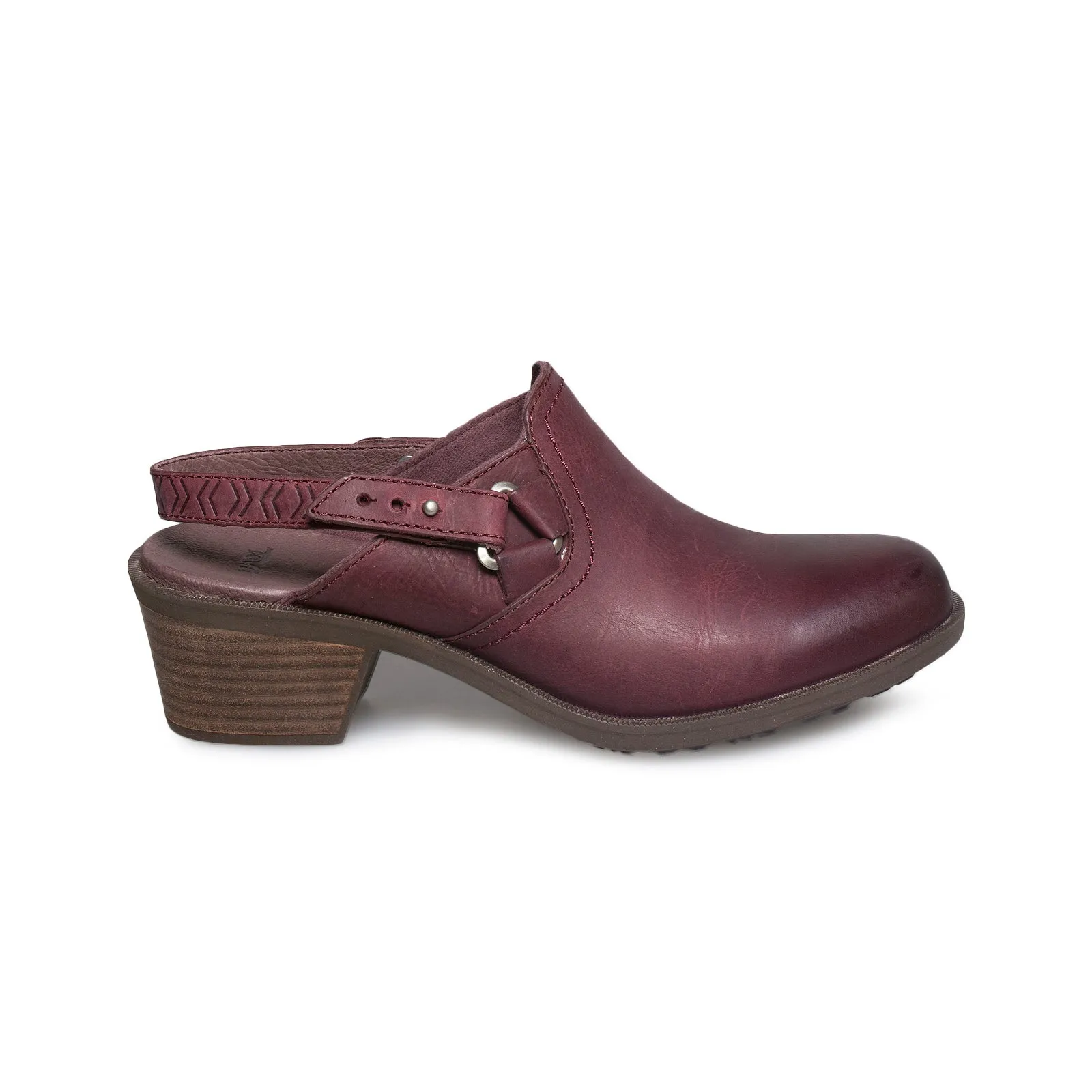 TEVA Foxy Leather Burgundy Clogs - Women's