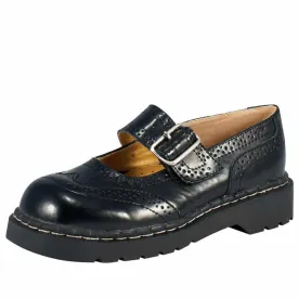 TUK Black Brogue Mary Jane T1002